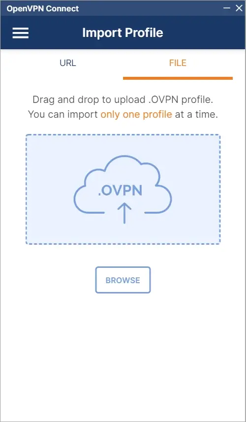 openvpn connect import file