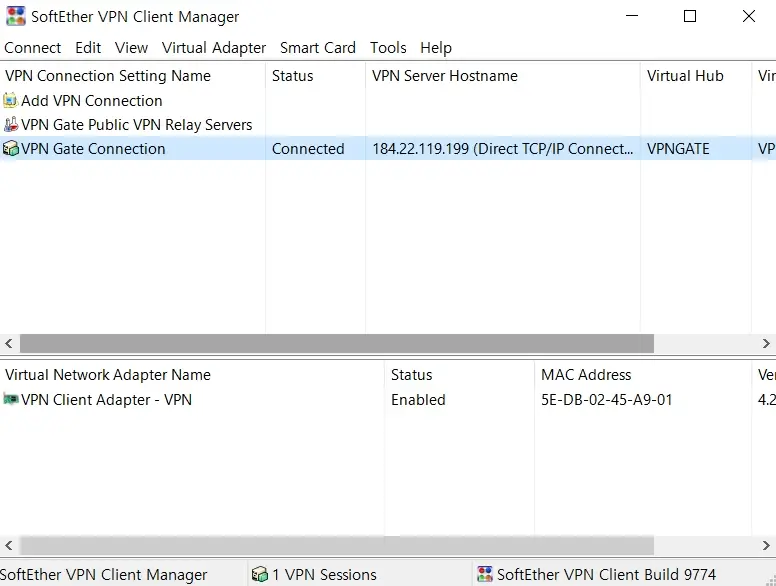 VPN Gate Connection