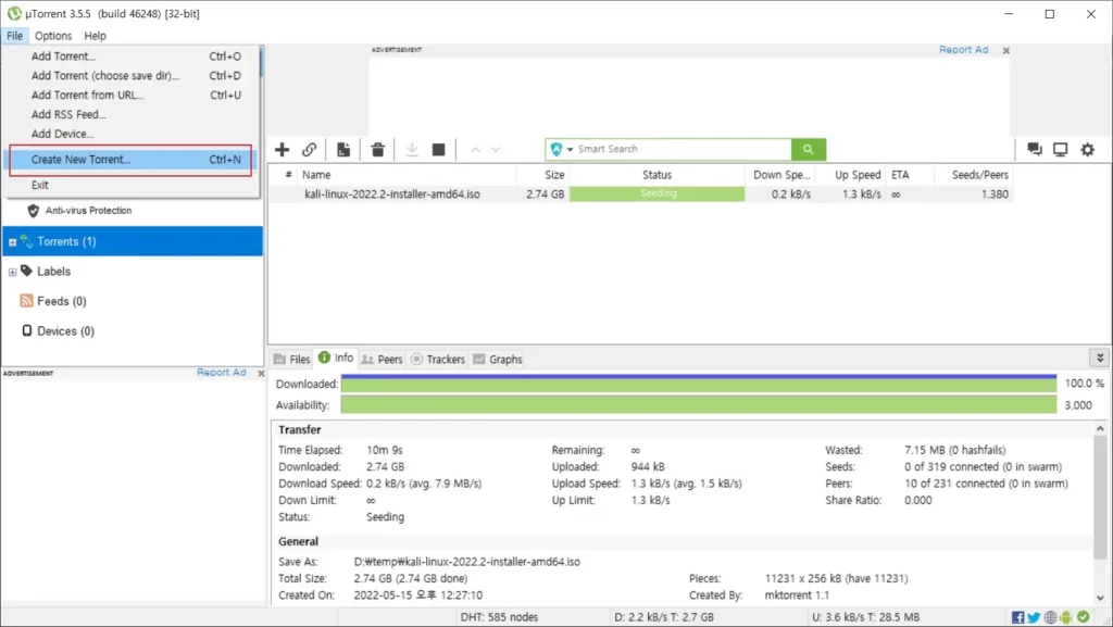 create torrent file