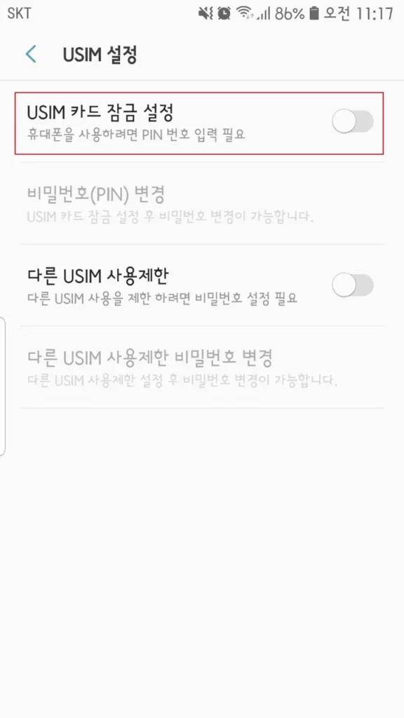 USIM 설정