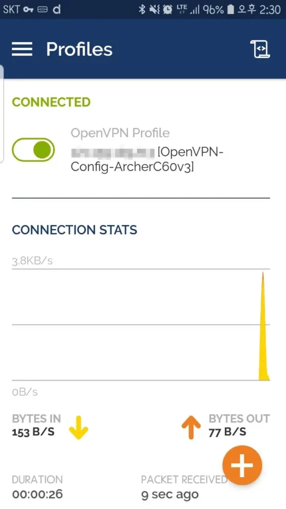 mobile openvpn connected